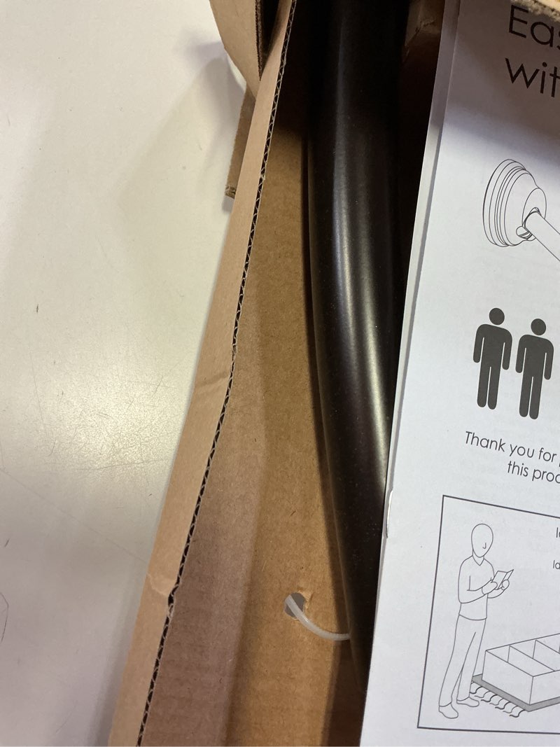 Condition photo showing Good Condition for Zenna Home No Drill Curved Shower Curtain Rod, 32 - 40 Inches Adjustable Shower Rod for Small Tubs or Showers, Easy Install, Choice of No Drilling Tension or Wall Mount, Rustproof, Bronze Bronze 32” to 40”