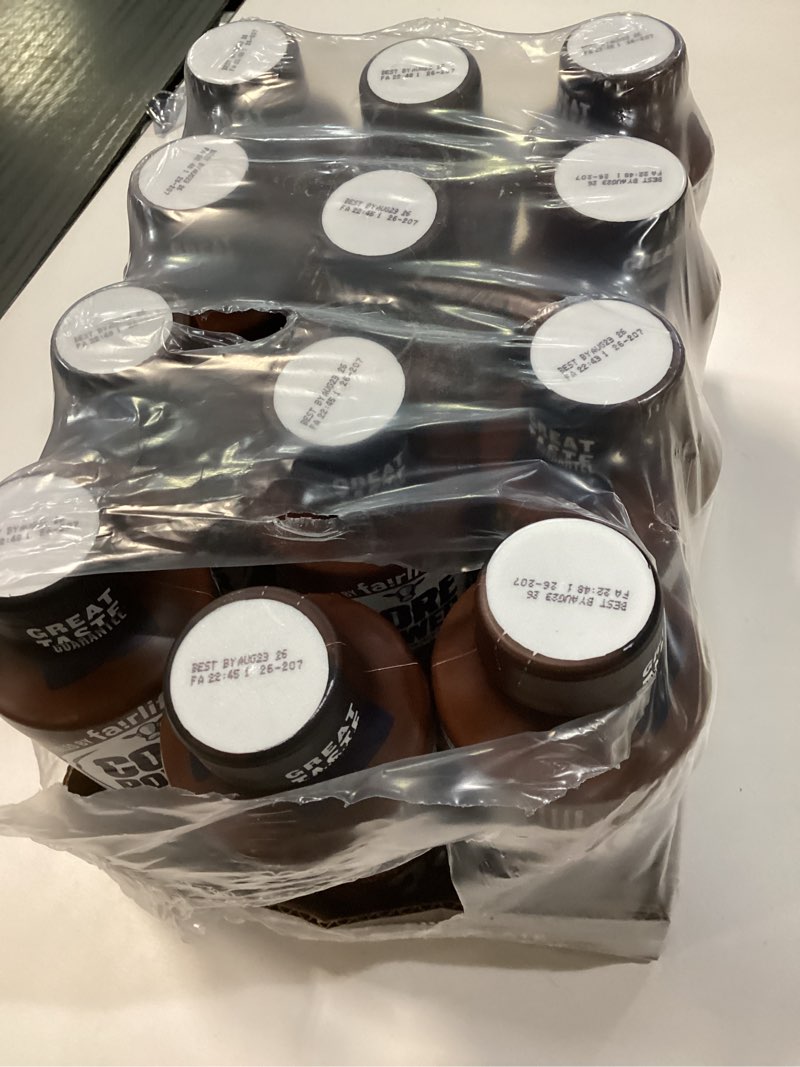 Condition photo showing New/Like New for Core Power Protein Shake, Chocolate, 26g Bottle, 14oz, 12 Pack Chocolate 14 Fl Oz (Pack of 12)best by 08/26