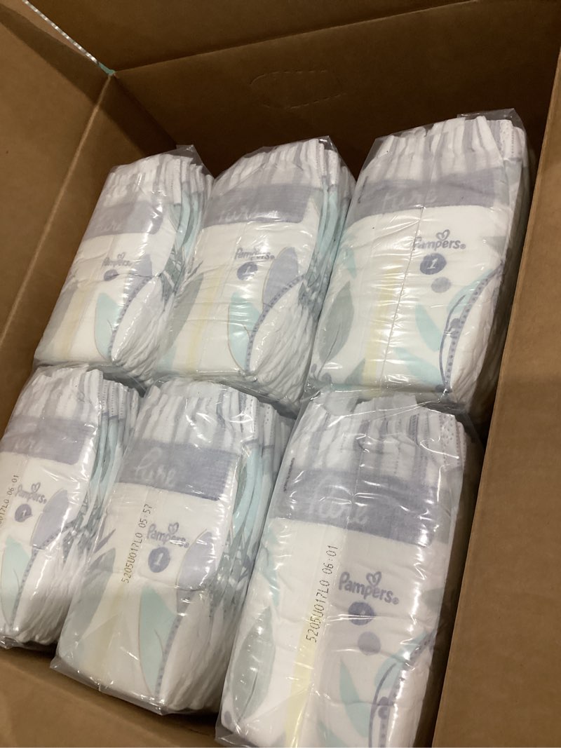 Condition photo showing New/Like New for Pampers Pure Protection Baby Diapers, Size 1 (8-14 lbs), 198 Count, Up to 100% Leakproof, Premium Plant-Based Skin Protection, Hypoallergenic Soft Diapers Size 1 198