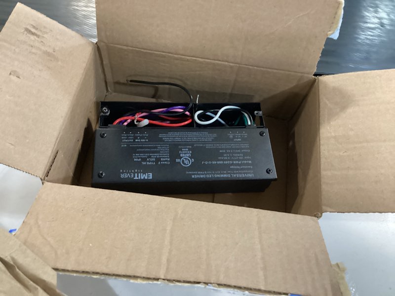 Condition photo showing As Is for emitever 60w dimmable led driver, 24v triac dimmable power supply, ac to dc transformer for led light, compatible with lutron and leviton dimmer, waterproof ip67 and ul listed, class 2 24v 60w 1