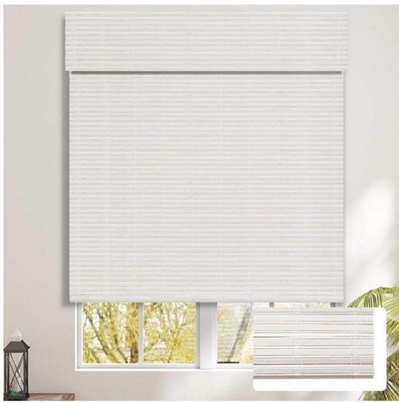 SEEYE Cordless Bamboo Blinds Shades, Light Filtering Bamboo Roller Shades Natural Roman Blind Shade,