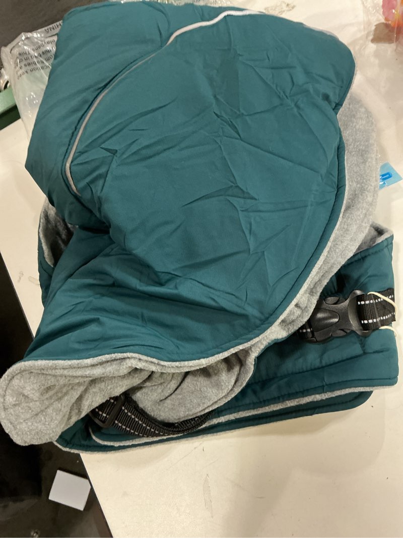 Condition photo showing Good Condition for Lelepet Warm Dog Coats for Large Dogs Waterproof Dog Winter Jacket Reflective Pet Fleece Vest Windproof Cold Weather Coats with Adjustable Buckle & Leash Hole, Dark Green, XXL 2XL Dark Green