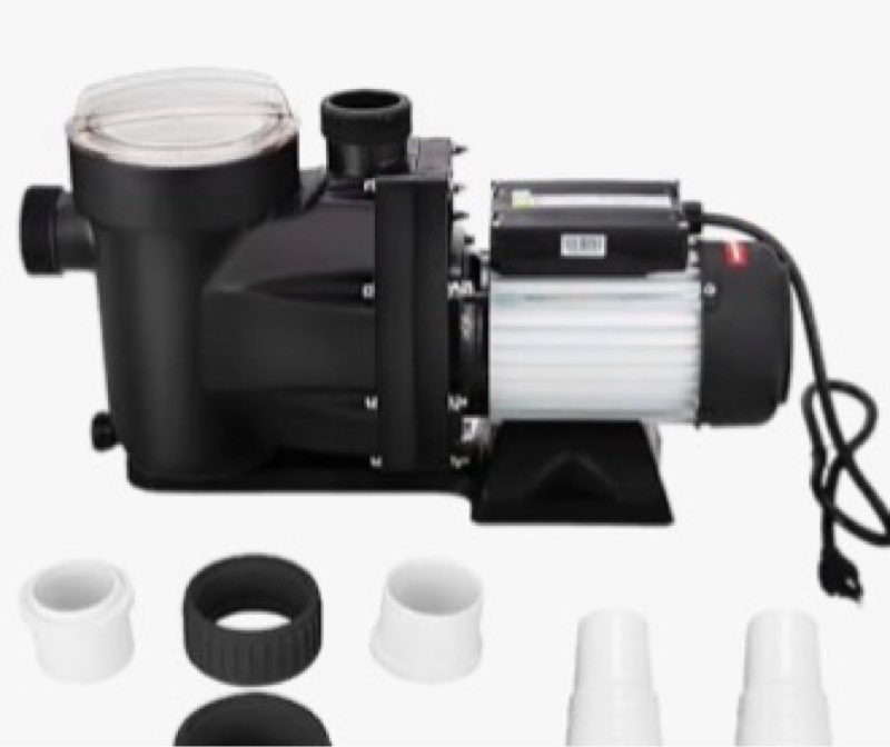 anbull 1.5hp swimming pool pump, 1100w in/above ground pool pump with 59.05'' electric cord, high efficiency and low noise, apply to water circulation in filtration system (110-120v/60hz)