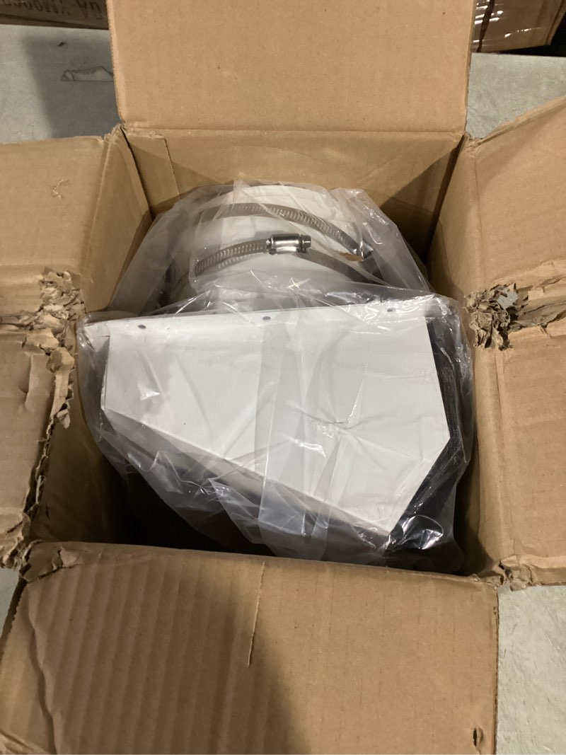 Condition photo showing Good Condition for 6 inch microwave wall vent cap for kitchen range hood exhaust vent, hvac duct, dryer, bathroom fan, fits 6’’ round duct 6 inch white