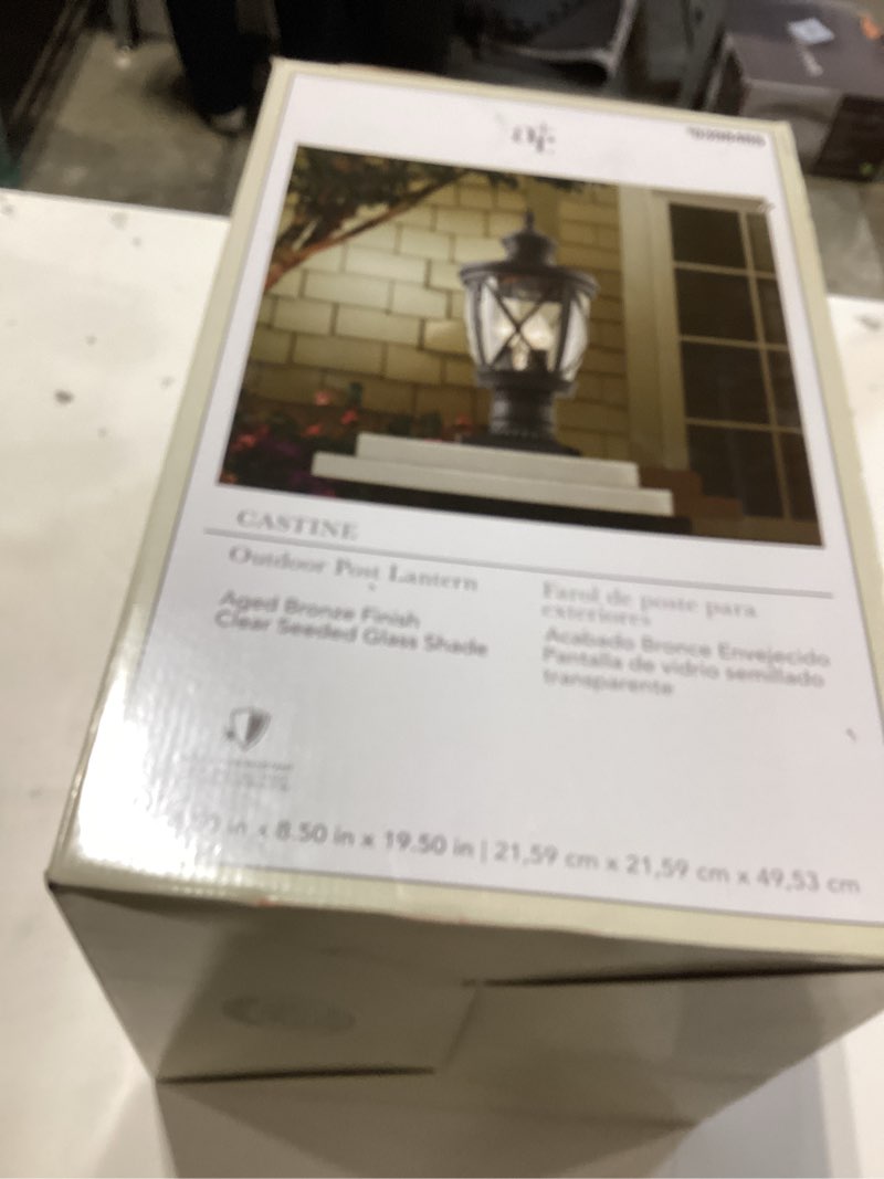  allen + roth castine 1 -light 14.17-in h oil-rubbed bronze hardwired motion sensor outdoor wall