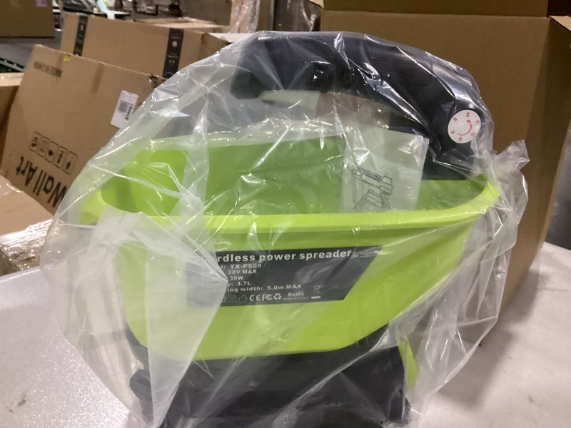 Condition photo showing New/Like New for Salt Spreader for Ryobi 18V One+ Batteries, Cordless Seed Fertilizer & Ice Melt Spreader, All-Season Power Spreader, Covers Up to 5,000 sq ft, for Driveway Lawn Grass (Tool Only)