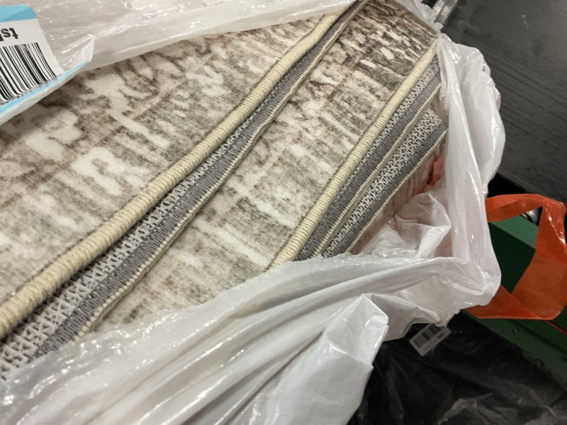 Condition photo showing Good Condition for Washable Large Area Rugs 8x10 for Living Room Bedroom Dining Room, Luxury Cozy Neutral Retro Distressed Stain Resistant Beige Rug, Soft Faux Wool Non Slip Indoor Foldable Carpets Beige 8' x 10' (Rectangular)