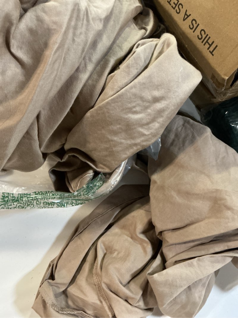 Condition photo showing Good Condition for lane linen 100% egyptian cotton full size bed sheets - 1000 thread count, machine washable naturally temperature regulating sustaibable no pill fade resistant full size sheets set cotton- taupe 07: taupe full