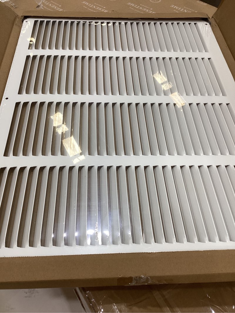 repa market air vent cover/white galvanized steel louvered grill cover with mesh screen/wall or ceiling vent/durable flush mount hvac register for indoor and outdoor ventilation