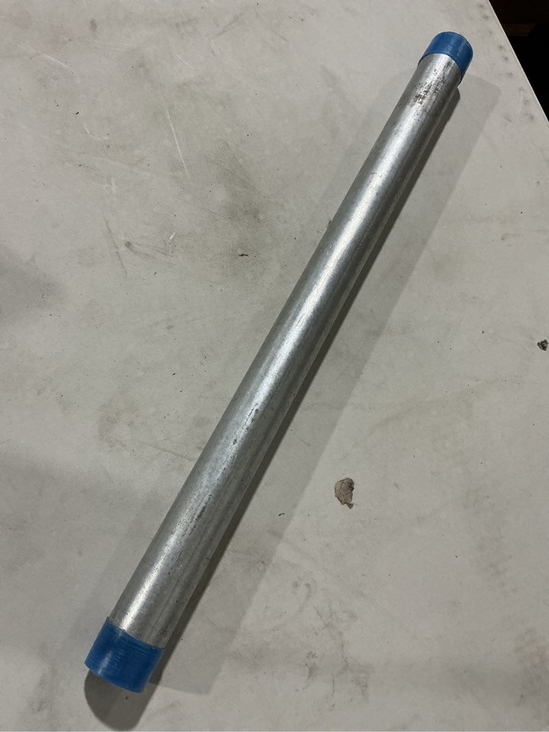 Condition photo showing Good Condition for supply giant qdhm1124 steel, pre cut industrial pipe schedule 40 threaded fitting, 1-1/4'' x 24", galvanized 1-1/4" x 24" single unit