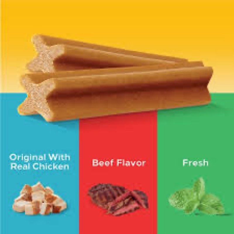 (Best before: 07/2026) PEDIGREE DENTASTIX Large Dog Dental Care Treats Original, Beef & Fresh Variety Pack, 2.73 lb.Pack (51 Treats)