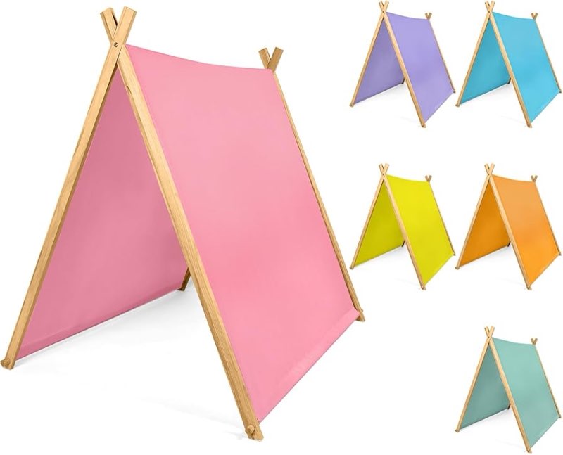 wesnoy 6 pack teepee tents bulk, sleepover play tents washable foldable teepee shelter for indoor ou