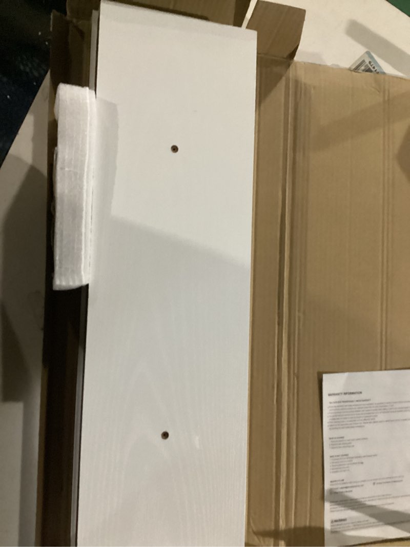 Condition photo showing New/Like New for BAYKA Floating Shelves White, 22.5 inches Rustic Wood Wall Mounted Shelves for Bathroom, Bedroom, Living Room, Kitchen & Office, Hanging Display Shelf with 22 lbs Capacity
