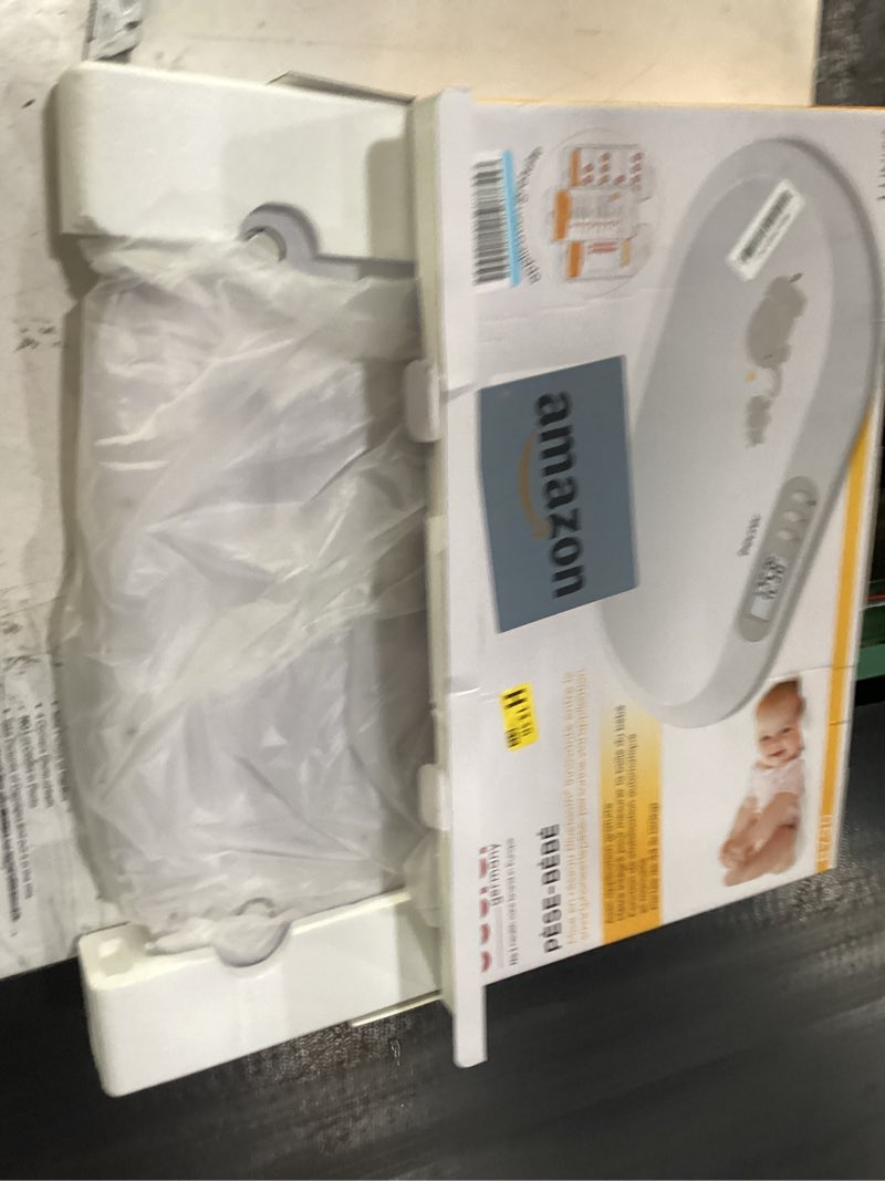 Condition photo showing New/Like New for beurer by90 digital baby & pet scale with bluetooth for infants, cats & dogs, weighing in lbs/oz/kg up to 44 lbs, hold & tare function for accuracy & curved platform baby scale with bluetooth