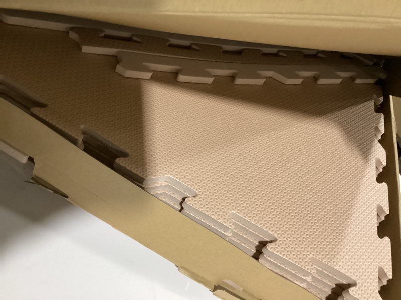 Condition photo showing Good Condition for 3 Sprouts Baby Play Mat - Kids Foam Puzzle Play Mat with Interlocking Foam Tiles for Baby Play Area, Kids Playroom - Safe, Non Toxic EVA Soft Floor Mats with Fun Puzzle Design - Hazelnut Solid Hazlenut