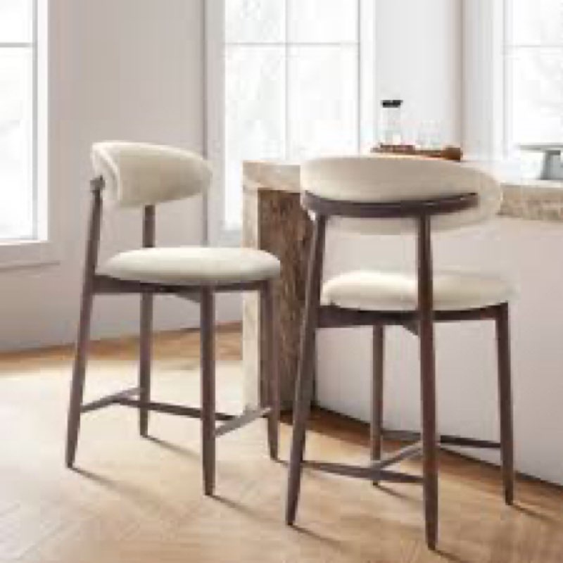 upholstered 25'' counter stool with solid wood frame