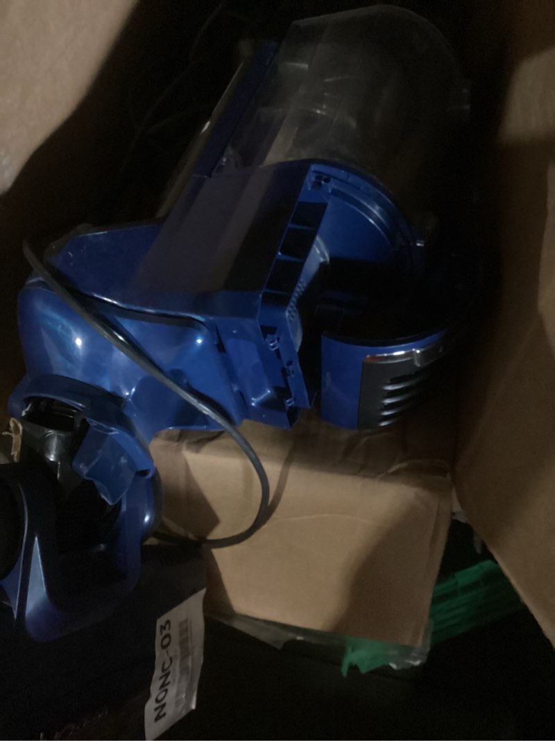 Condition photo showing As Is for eureka airspeed ultra-lightweight compact bagless upright vacuum cleaner, replacement filter, blue