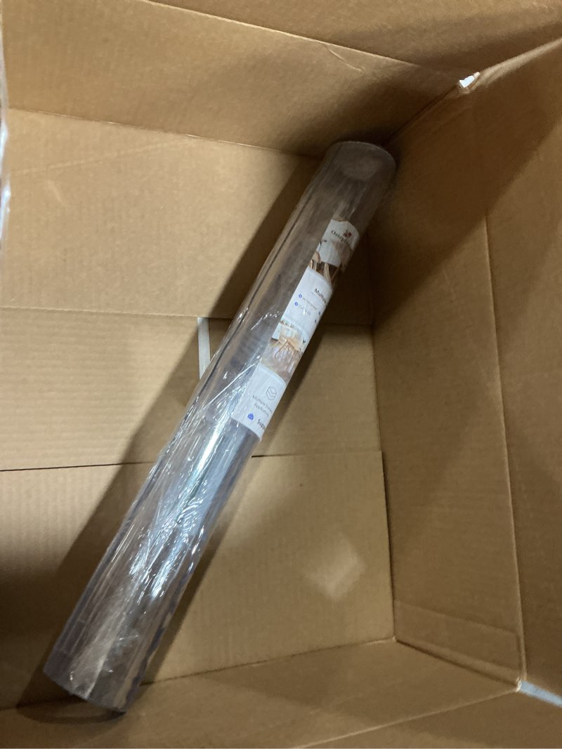 Condition photo showing New/Like New for ostepdecor clear table protector 20 x 42 inch, 2mm thick plastic table cover, waterproof pvc clear table cover protector, desk protector mat, writing desk pad for desktop, coffee & dining room table 20" x 42" (rectangular) crystal clear 2mm