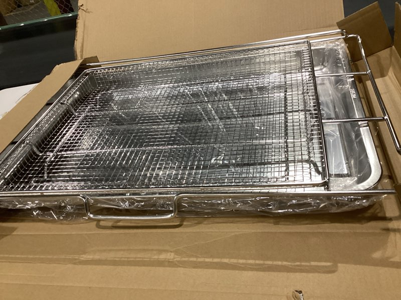 Condition photo showing Good Condition for Air Fryer Tray Replacement for Frigidaire 30’’ Oven Parts 25 x 16.25 Inch FRIGPEREAFT Air Fryer Rack Stainless Steel Oven Rack Frigidaire Readycook Range Oven Microwave Rack Air Fryer Basket and Tray