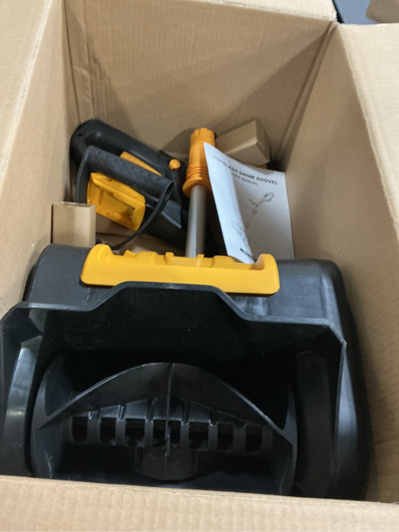 Condition photo showing As Is for Cordless Snow Shovel Compatible with DeWalt 20V MAX Battery (Tool Only), 11" Lightweight Electric Snow Blower with 20FT Max Throw & Adjustable Handle, Snow Thrower for Driveway, Deck, Patio & Steps Black+Yellow