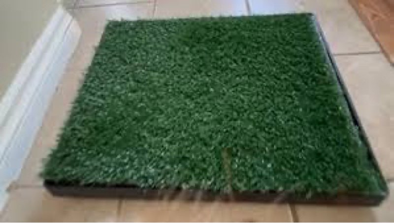 Indoor Dog Potty Grass with Tray Large, Reusable Dog Pee Grass Pad with Tray, Artificial Grass Turf for Puppy Potty Training, Outdoor Portable Pet Loo Toilet, 3-Layer System, 30" × 20"