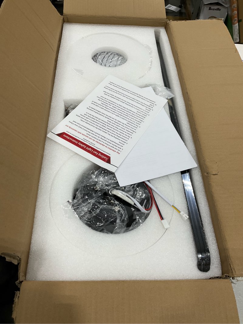 Condition photo showing Good Condition for 52 Inch Ceiling Fans with Lights, Remote Control, 3CCT, Dimmable&Adjustable Wind Speed, Timer Function, Reversible, Quiet, Energy-Saving Ceiling Fan with Light for Bedroom, Living Room Indoor/Outdoor