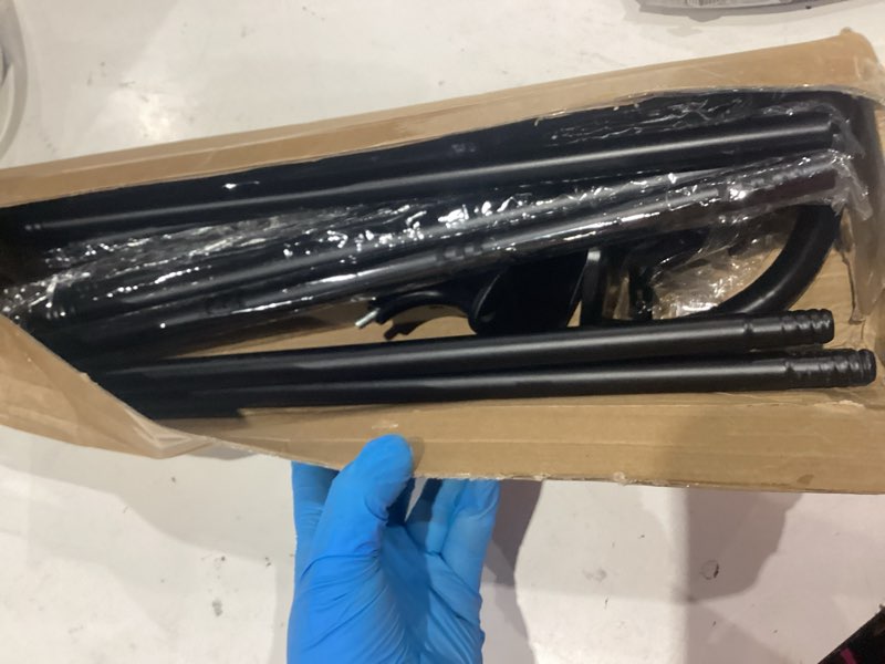 Condition photo showing Good Condition for abiglifty double curtain rods 48 to 84 inches, wrap around curtain rods, extendable double curtain rods for windows, room darkening double drapery rod, black 48-84"