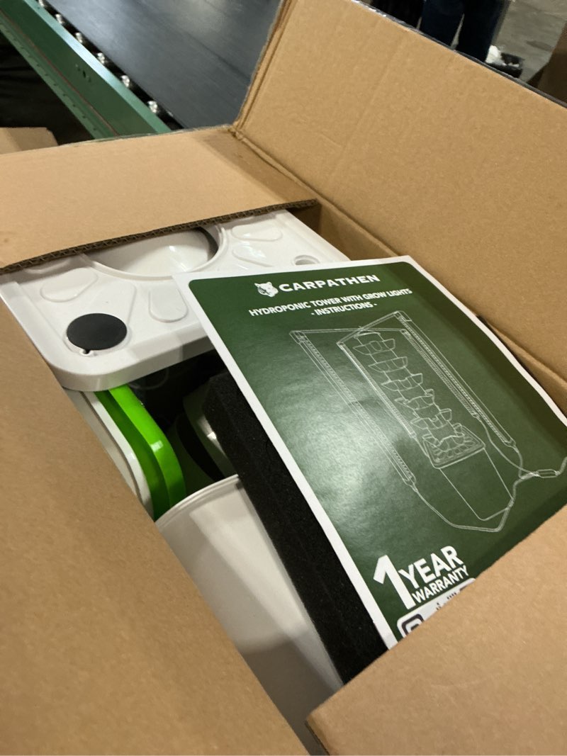 Condition photo showing Good Condition for carpathen hydroponic tower growing system - indoor vertical gardening system with grow lights for 30 plants - complete kit with timer, ph+tds meter, and water level gauge - indoor herb garden 30 pots with led grow lights