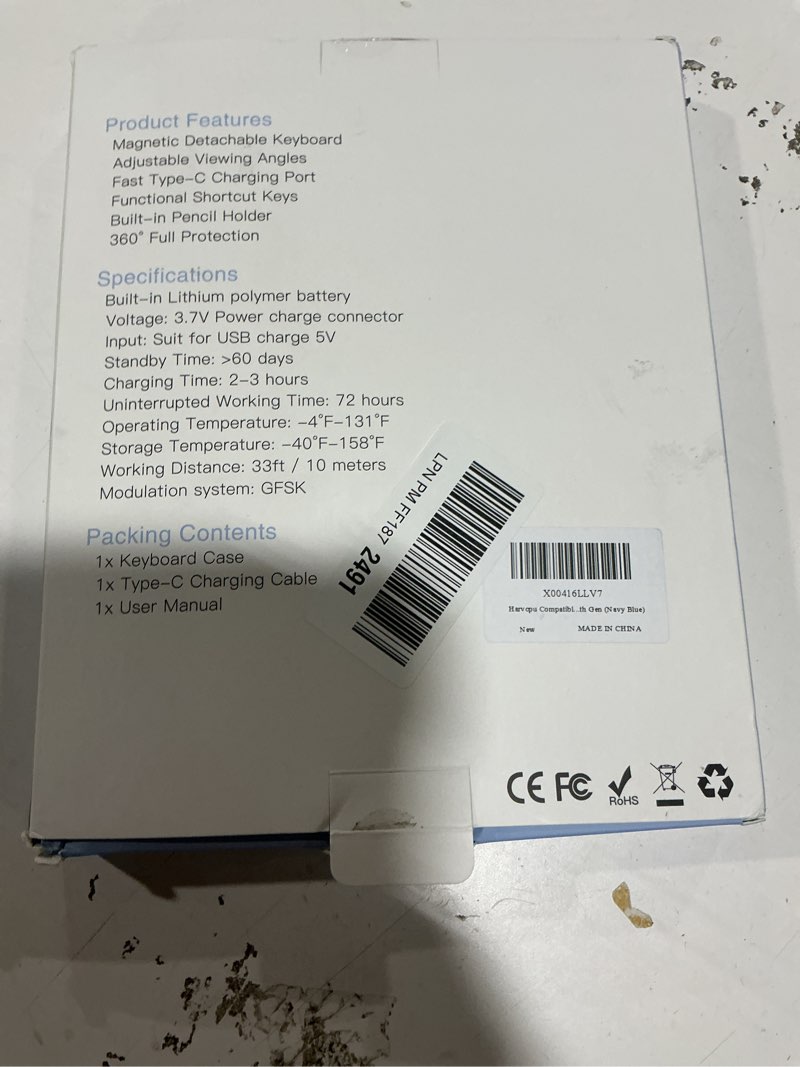 Condition photo showing Good Condition for Harvopu Compatible for iPad 11th 10th Generation Case with Keyboard, Folio Cover with Pencil Holder, Multi-Touch Trackpad, 7 Color Backlit, Detachable Keyboard for iPad (A16) 11th/10th Gen (Navy Blue)