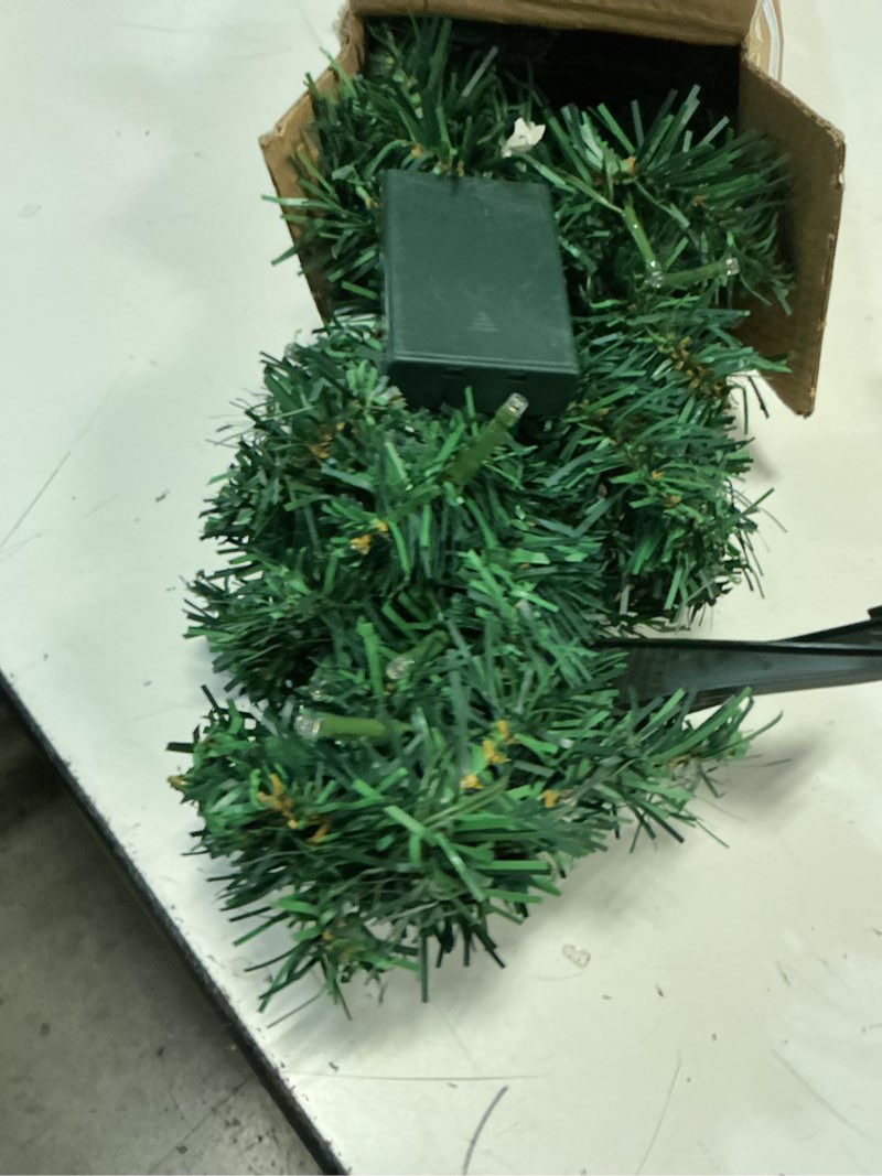 Condition photo showing As Is for 3ft Artificial Christmas Tree with Gold Tree Topper Star, Mini Xmas Pine Tree with 4-Leg Stable Plastic Base, Small Tabletop Christmas Decoration for Home Office Holiday Party Indoor Use With Star