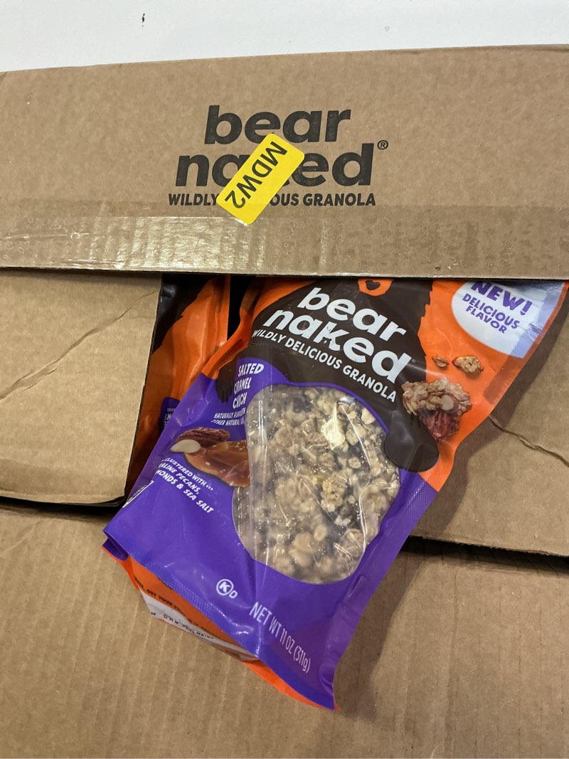 Condition photo showing New/Like New for Exp 4/13/26 Bear naked salted carmel crunch 6pack