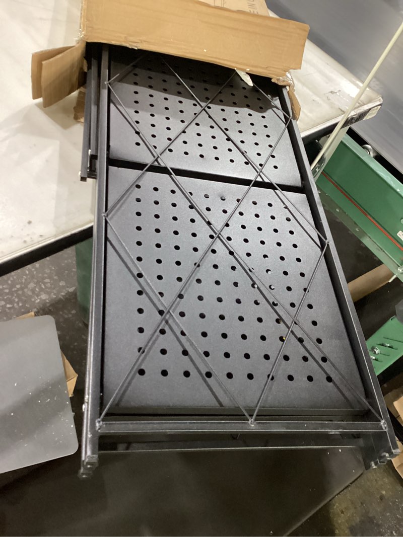 Condition photo showing New/Like New for HealSmart 4-Tier Heavy Duty Foldable Metal Rack Storage Shelving Unit with Wheels Moving Easily Organizer Shelves Great for Garage Kitchen, Black 4-Shelf, Foldable