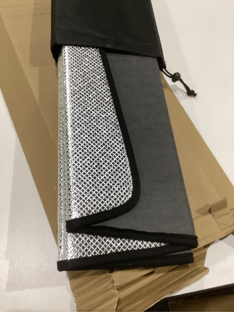 Condition photo showing Good Condition for windshield sun shade for reflective aluminum film front window sunshade - blazblock,similar to stock photo, vehicle unknown