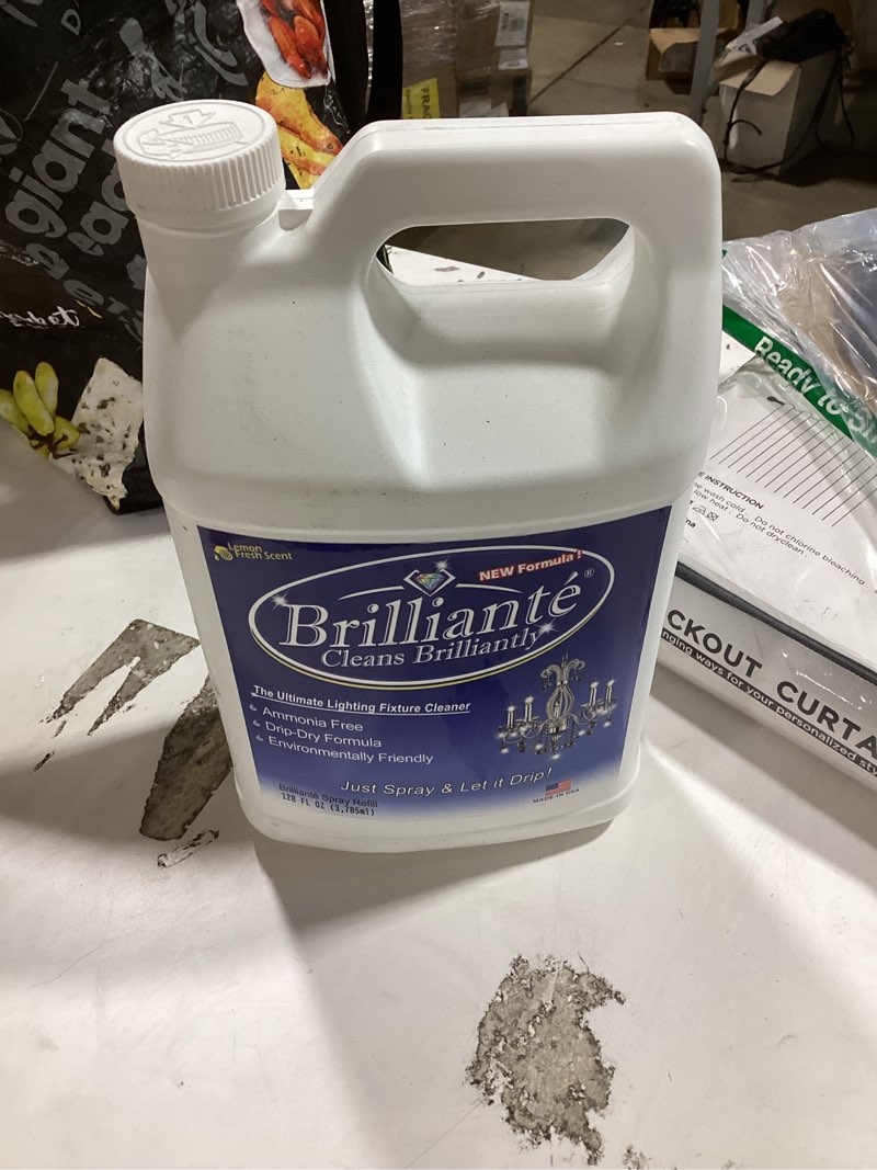 Condition photo showing As Is for brillianté crystal chandelier cleaner 1 gallon refill environmentally safe, ammonia-free, drip-dry formula, by crystalplace