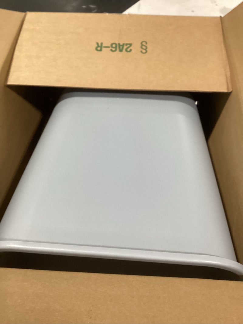 Condition photo showing Good Condition for Rubbermaid Commercial Products Resin Wastebasket/Trash Can, 7-Gallon/28-Quart, Gray, Plastic, for Bedroom/Bathroom/Office, Fits Under Desk/Sink/Cabinet 7 Gallons Gray 1