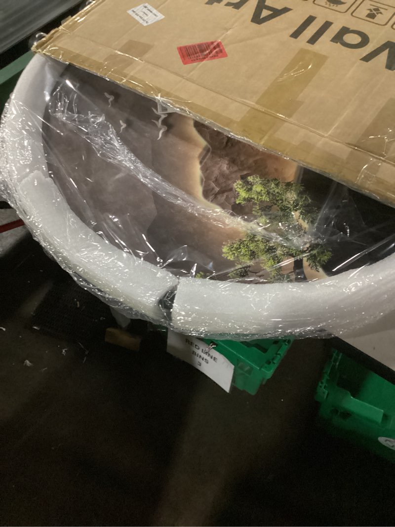 Condition photo showing New/Like New for Troartos LED Mountain Waterfall Wall Art for Living Room, Framed Modern Lighted Landscape Artwork for Walls, Remote Control Lamp Green Nature Wall Decor for Bedroom, Hallway, Office, 30x30 Inch 29.5"L x 29.5"W Waterfall Landscape Wall Art