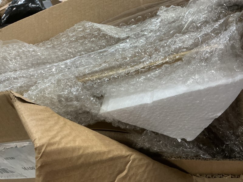 Condition photo showing Good Condition for danpinera Round Side Table with Fabric Storage Basket, Pack of 2, Metal Side Table Small Bedside Table Nightstand with Removable Tray Top for Living Room, Bedroom, Nursery, Laundry, Gold Gold 2