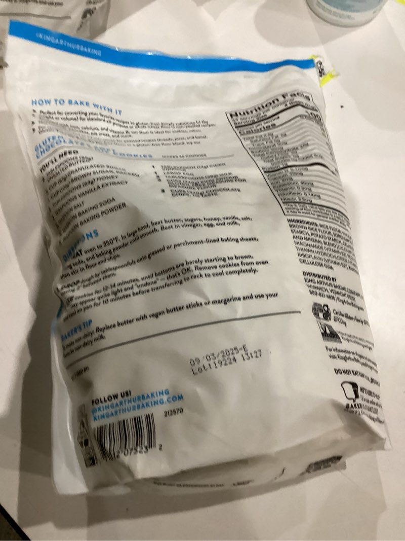 Condition photo showing New/Like New for King Arthur Measure for Measure Gluten-Free Flour: All-Purpose 1:1 Substitute for Wheat Flour, Non-GMO, Kosher Certified, 3 lbs Bag for Baking Cookies, Cakes, Muffins 48 Ounce (Pack of 1)