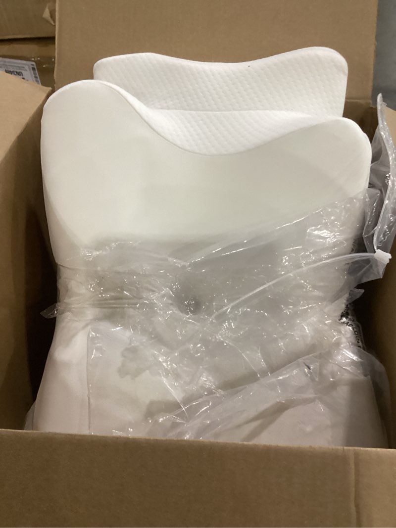 Condition photo showing Good Condition for ultra pain relief cooling pillow for neck support, adjustable cervical pillow cozy sleeping, odorless ergonomic contour memory foam pillows, orthopedic bed pillow for side back stomach sleeper white queen