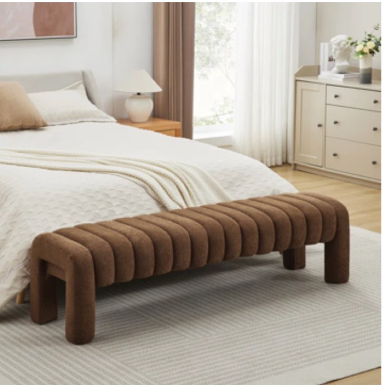 Oyan 43"or 63"W Channel Tufted Upholstered Bedroom Bench