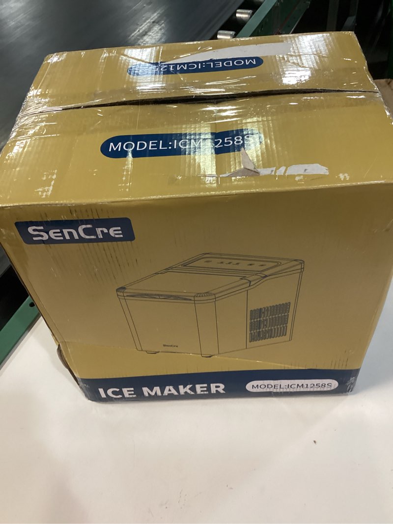 Condition photo showing New/Like New for ice makers countertop, 26.5lbs/24h ice machine with 2 sizes bullet ice, 9 ice cubes release in 6 mins, self-cleaning portable ice maker with ice scoop and basket for home kitchen office bar rv silver 26.5lbs