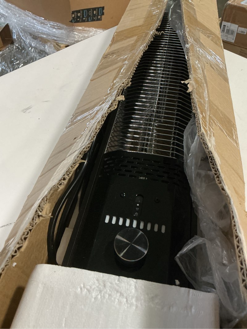Condition photo showing As Is for 42 INCH Outdoor Patio Heater, 9 Heat Levels & 9 Hour Timer, 1500W Outdoor Heater, 1S Instant Heat, Infrared Heater w/Child Safety Lock, IP65 Waterproof, Tip-Over for Outdoor Indoor Use