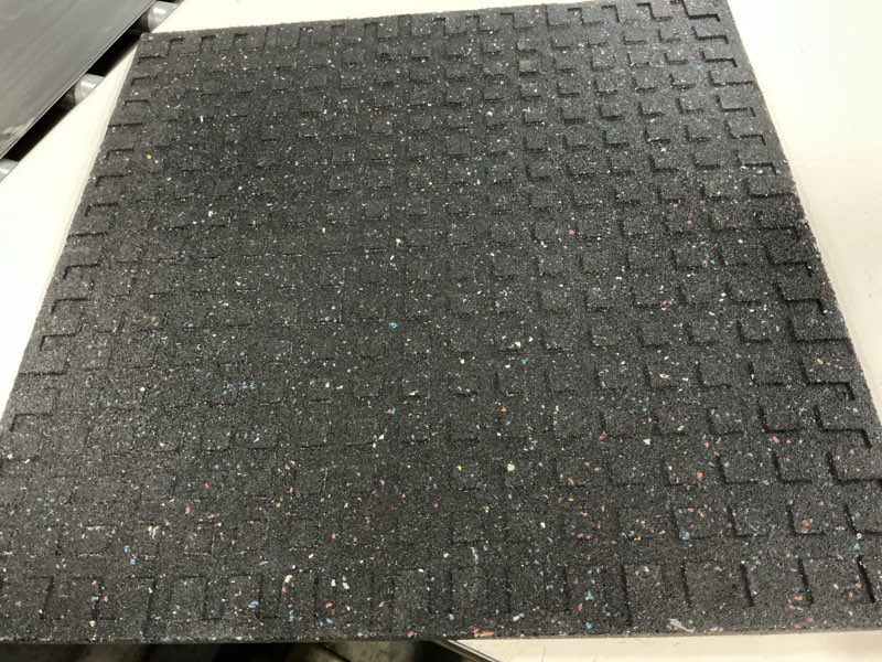 Condition photo showing Good Condition for goodhoily anti-vibration pad 24" x 24",3/5" heavy duty thick- rubber vibration pad -sound absorbing mat- for dryers, fitness equipmen,audio equipment(square) black 24"l x 24"w x 0.6"th 1
