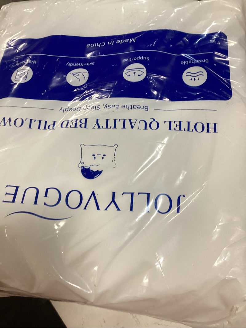 Condition photo showing New/Like New for jollyvogue pillows standard size set of 4, washable supportive full size bed pillows with super soft down alternative fill, luxury fluffy hotel quality for side, back and stomach sleepers 4 standard