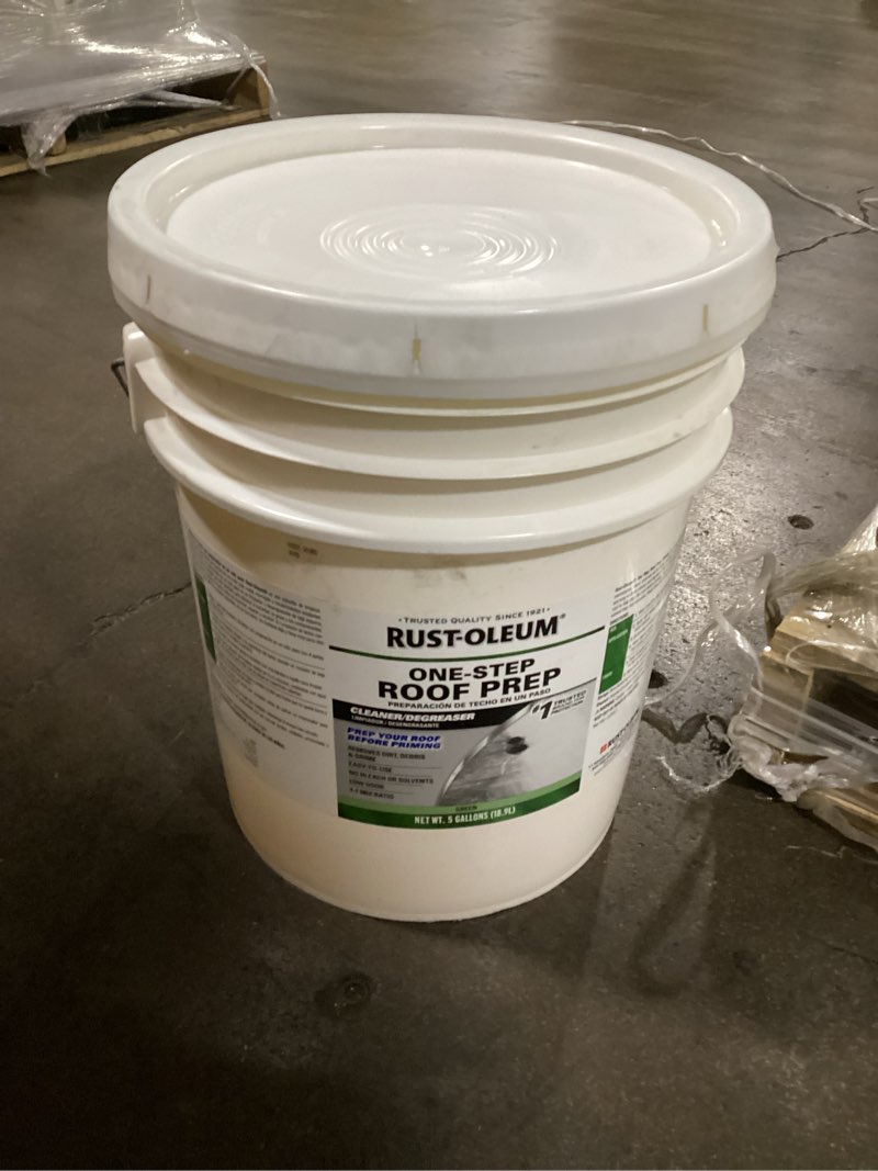 Condition photo showing New/Like New for rust-oleum one-step roof prep cleaner 5 gallon bucket 