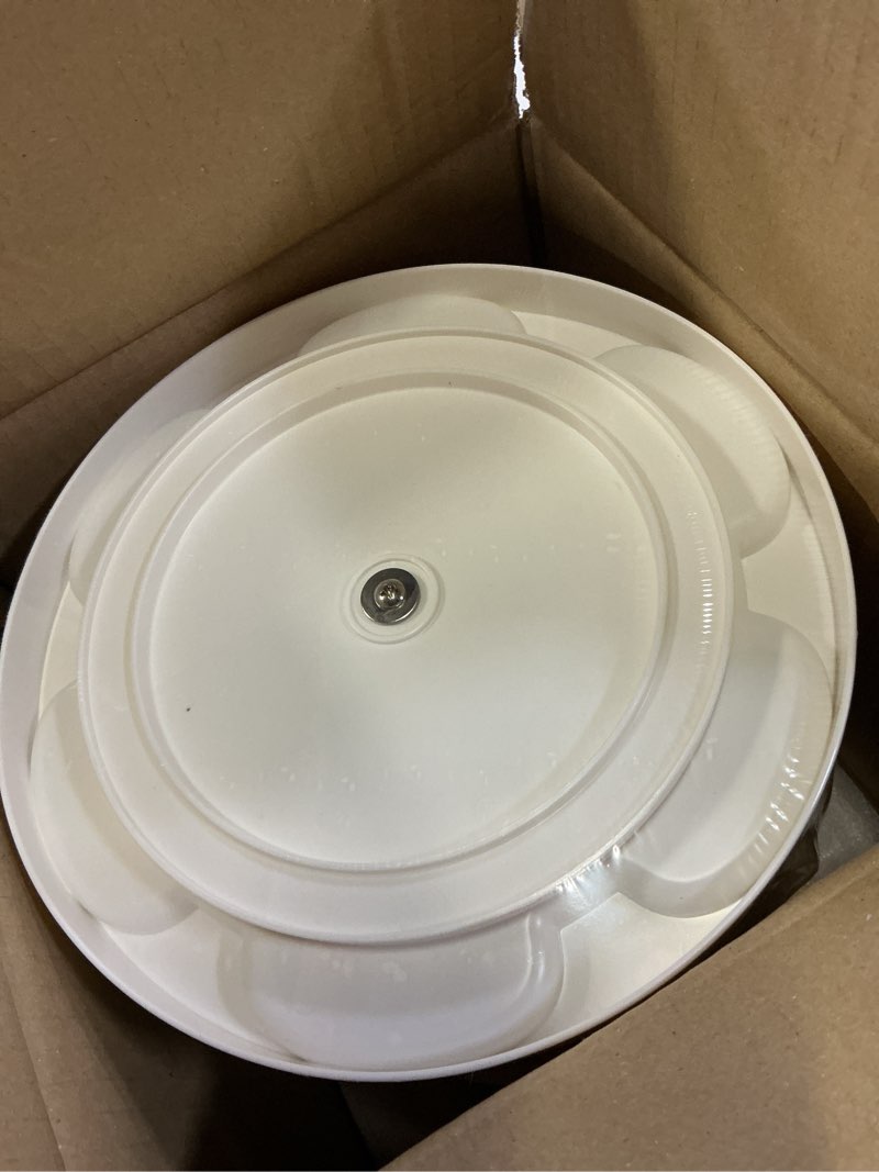 Condition photo showing New/Like New for ankou rotating food storage containers set of 6, 23oz (690ml) clear pet jars with dual pour lids, 360° lazy susan pantry organizer for snacks, cereal, nuts, oats & dry foods, kitchen grain dispenser 690ml*6