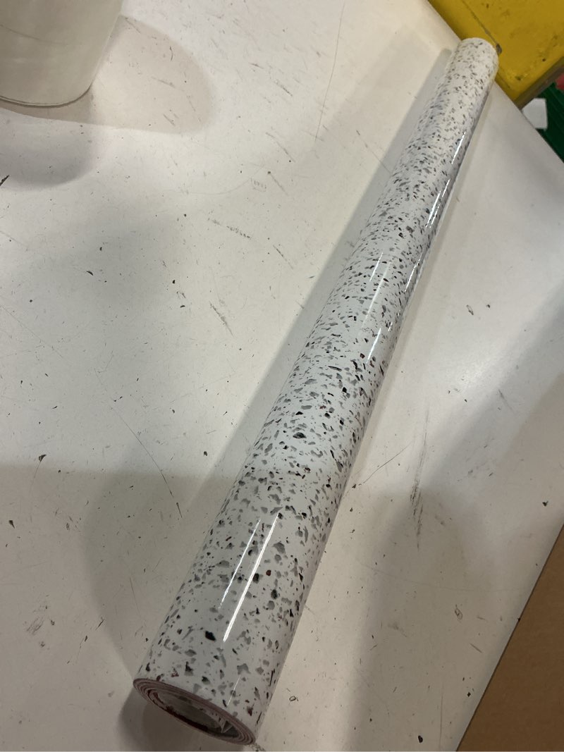 Condition photo showing Good Condition for melunmer white glossy marble contact paper for countertops 23.6”×118” self adhesive removable wallpaper granite peel and stick wallpaper for bathroom/kitchen/cabinets waterproof easy to clean white 23.6" x 118"
