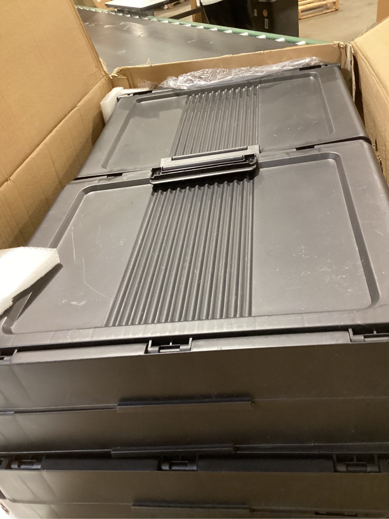 Condition photo showing Good Condition for SAILUN 145Gal/580Qt Collapsible & Stackable Storage Bins with Door & a Lid,Perfect for Blanket Storage, Pillow Organizer, Bedroom Closet & Living Room, Black 26" W x 17" D x 71" H 5Pack-26" W x 17" D x 71" H Black