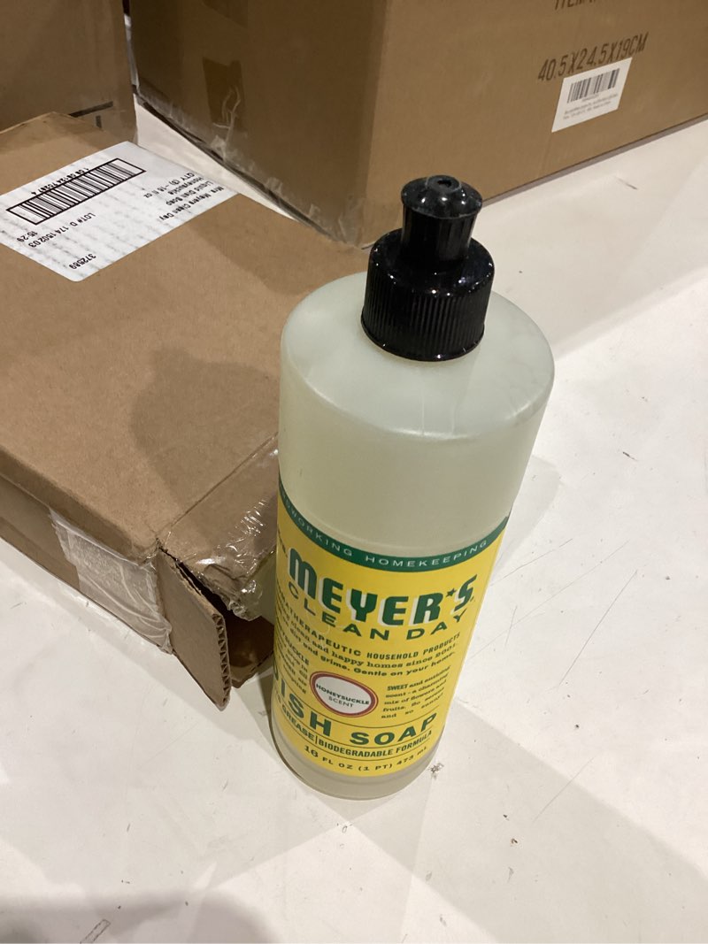 Condition photo showing Good Condition for MRS. MEYER'S CLEAN DAY Liquid Dish Soap, Honeysuckle, 16 fl. oz - Pack of 3 16 Fl Oz (Pack of 3) Honeysuckle