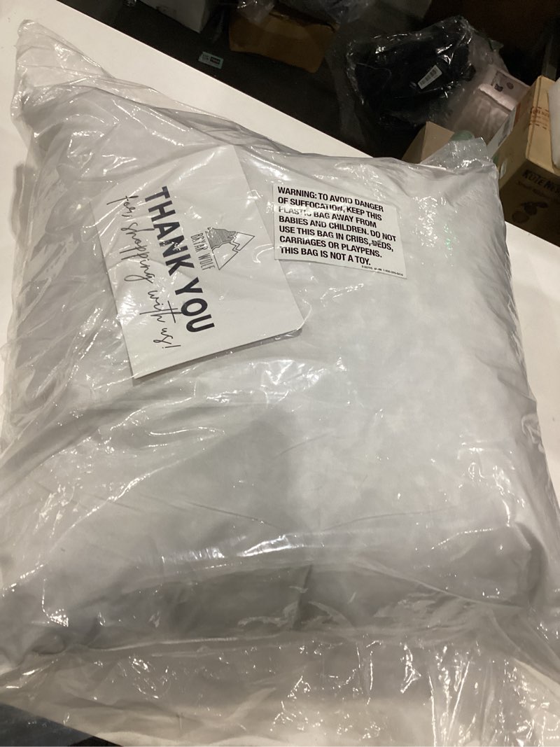 Condition photo showing New/Like New for bryar wolf 22" x 22" exclusive designer pillow - premium gray duck feather and white goose down, 233 thread count 100% cotton fabric, made in usa - the ultimate in luxury comfort 22"x22"